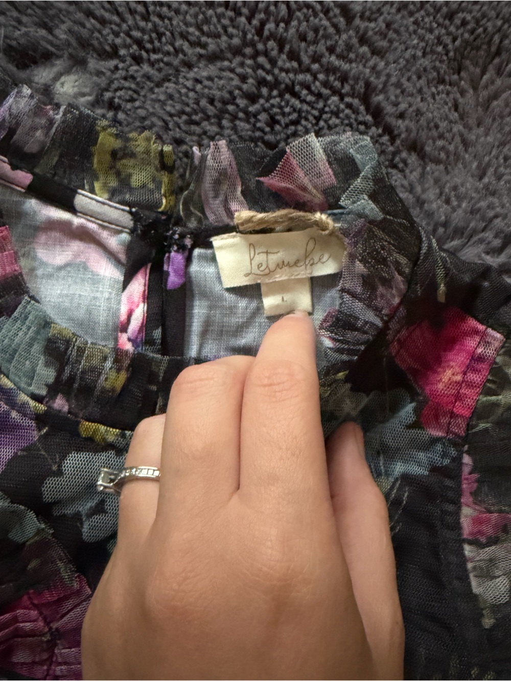 Anthropologie Whimsy Let Me Be Black Floral Tiered Ruffle Maxi Dress - Picture 3 of 7